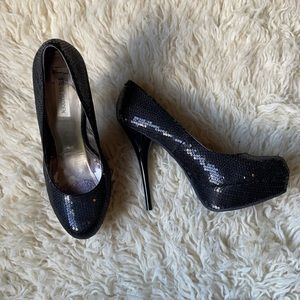 Y2K Sexy Sequin High Heels Steve Madden Sz 10